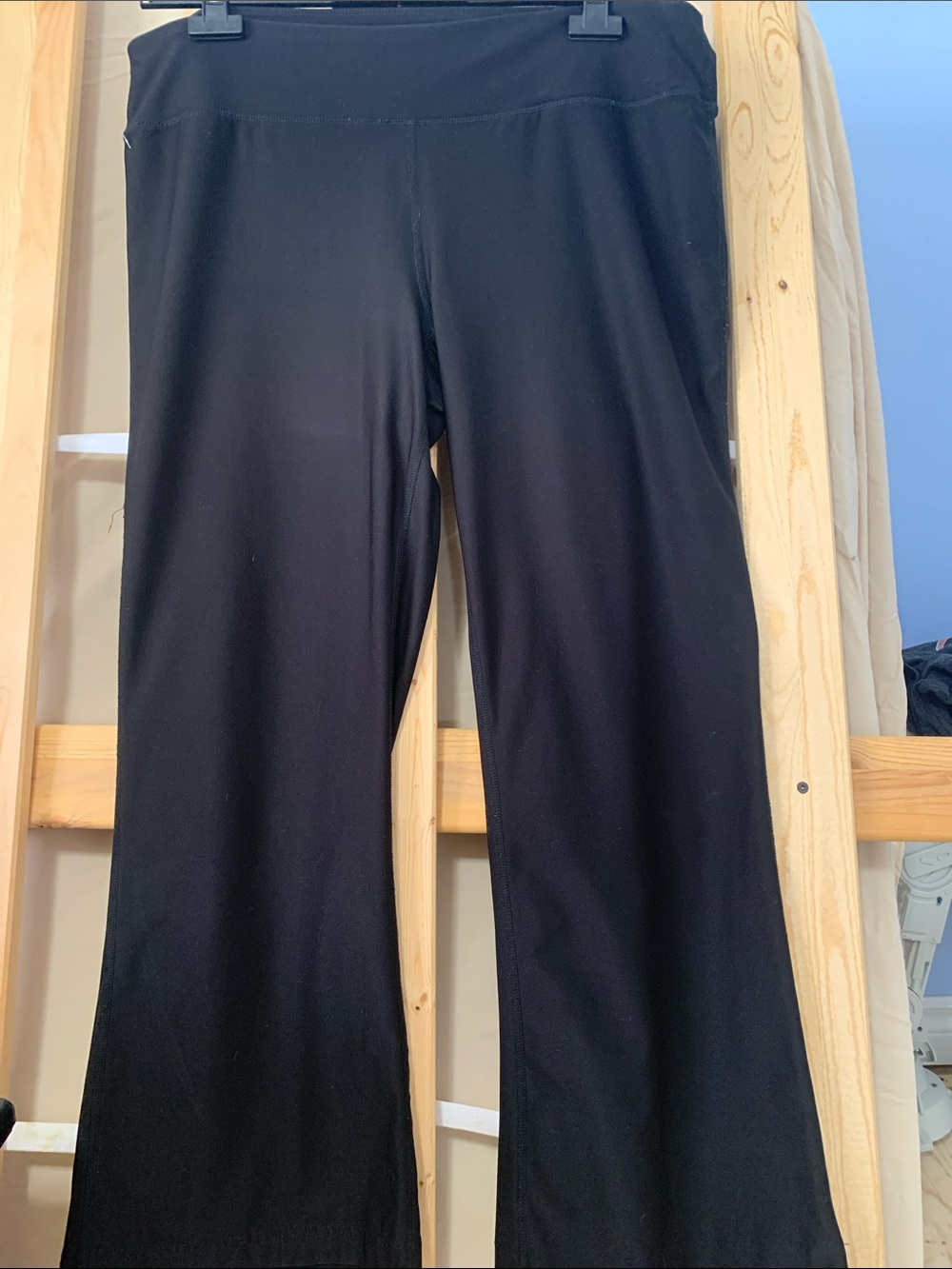 Athletic Works Black Boot-Cut Leggings with Interior Logo